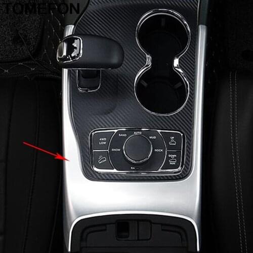 TOMEFON For Jeep Grand Cherokee 2011-2018 LHD Interior Accessories Center Shift Gear Frame Cover Trim Car Styling 1pcs