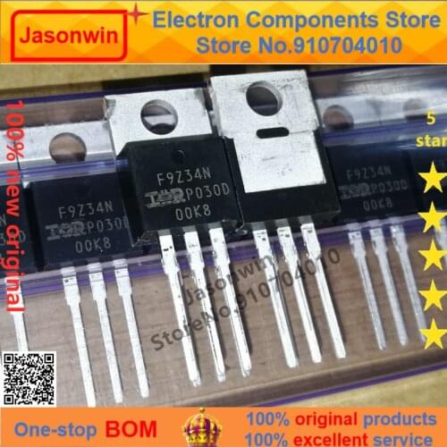 100% nuevo 50 unids/lote original MOSFET IRF9Z34NPBF -19A-55V IRF9Z34N F9Z34N TO-220 Transistor