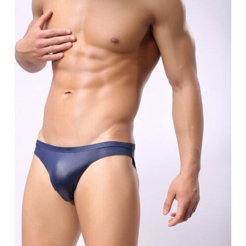 Plus Size PVC Shiny Fad Faux Leather Sexy Briefs Low Rise Couples U Convex Pouch Sexy Homewear Mens Underwear For Men Gay Wear