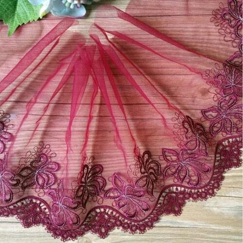 16Yards Handmade Hair Decoration Floral Flower Mesh Tulle Lace Trim Wedding Dress Skirt Laces Trimming for Sewing Crafts