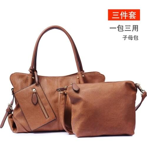 Large capacity best-selling womens bags in Europe and the United States, three - piece sets, mother bags, high quality PU bags