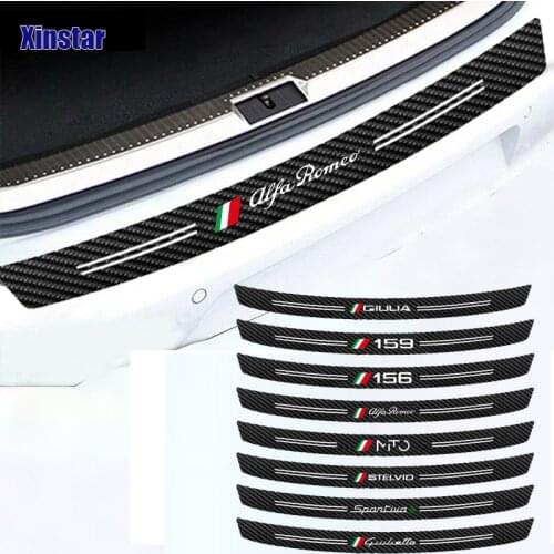 Carbon Fiber Car Rear Bumper Protection Sticker For Alfa Romeo Giulia Giulietta 159 156 MITO Stelvio 147 Sportiva