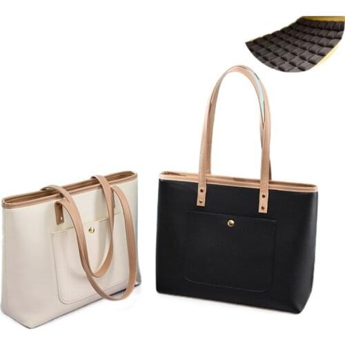 Waterproof PU Leather Laptop Bag 13 13.3 14 15.4 15.6 Inch Fashion Casual Large Capacity Multifunctional Handbag Women