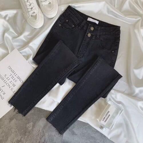 Woman Jeans Pants Autumn and Winter Black High Waist Tight Stretch Long Skinny Pants Pantalones Vaqueros Mujer