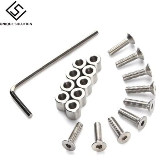 1Set /9pcs 6x6x3mm Aluminum Spacer With 9pcs M3 Screws And Wrench As Gift For Prusa MK3 Heated Bed 6x6x3t Spacer