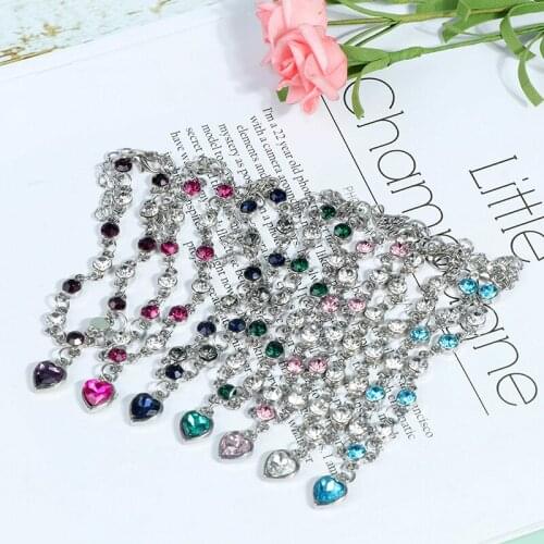 1PC Exquisite Love Shape Weight Loss Bracelet Blue Crystal Bracelet Magnetic Therapy Burning Fat Health Jewelry