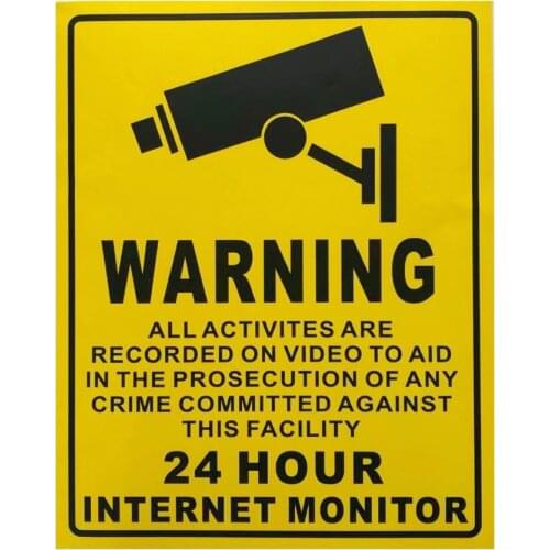 10 Pieces CCTV Camera Warning Stickers Signs Home Security Alarm Stickers Strong