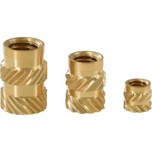 100PCs M4 Nuts Hot Melt Copper Nut SL Type Double Twill Knurled Injection Brass Nut for 3D Printer 3/4/5cm Height