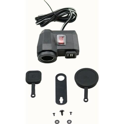 12V Motorcycles GPS Cigarette Charger Waterproof Dual USB Socket Power Adapter
