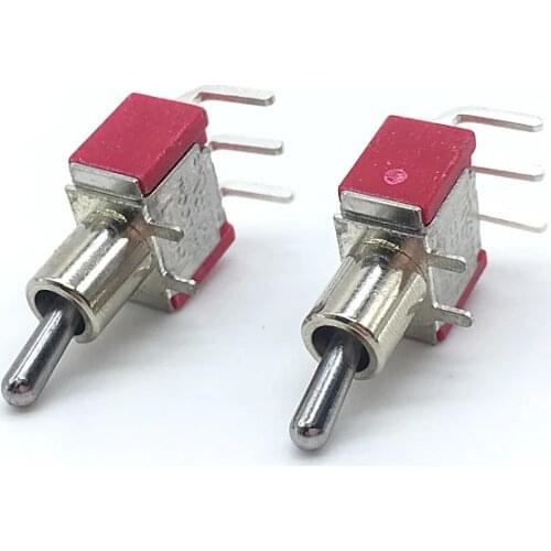 2pcs T8019 Toggle Switch 3 feet Pin 2 Gear Position ON ON Rocker Switch 3A250V 5A 125V T80-T 6mm
