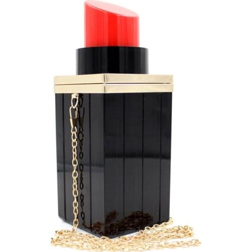 2017 Women Red Lips Clutch Bag High Quality Ladies Acrylic Chain Shoulder Bag Bolsa Evening Bag Lips Shape Purse Summer Hand bag