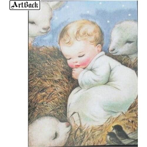 5d diamond painting baby lamb animal full square drill diamond mosaic diamond embroidery crafts sticker 40x50cm