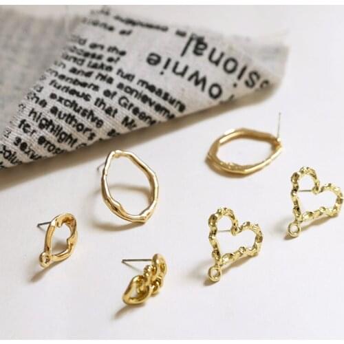 6pcs New Arrival Love Water Drop Hollow stud Earrings for Women Korean 2020 Fashion Geometric Hanging Earrings DIY accessories