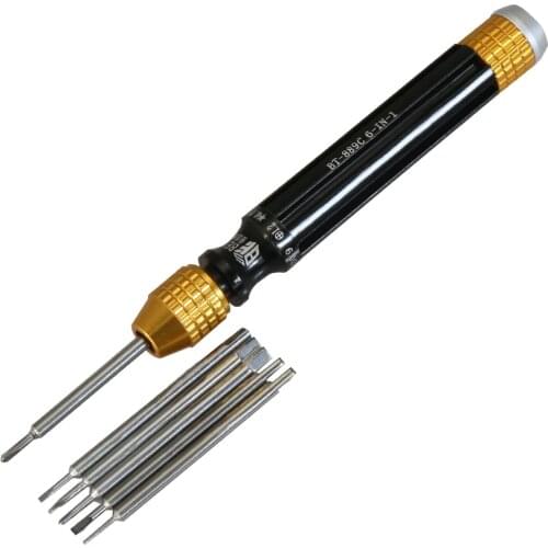 6 in 1 Screwdriver Kit Phillips Pentalobe 0.8 Flat 1.2 Flat 1.5 Cross 1.2 Cross 1.5 Head Opening Screw Drivers Hand Tools Set