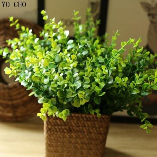 7 Branch) Green Artificial Plants Flowers Fake Plastic Floral Home Wedding Party Decor christmas decoration flower wholesale