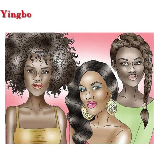 Full Square Drill 5D DIY Diamond Painting African woman sisters 3D Embroidery full round Cross Stitch kits Mosaic Decor Home