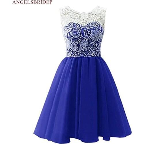 Angelsbridep Vintage 1950s Lace Bodice Short Homecoming Dresses Party Gowns Formal Robes De Soiree Graduation Dresses Hot Sale