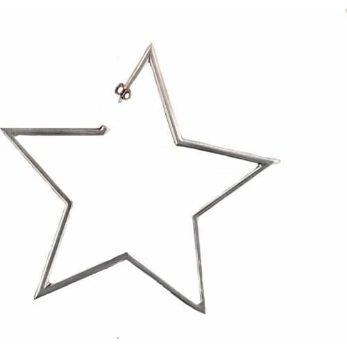 Shiny Rhinestone Star Earrings Hollow Five-pointed Long Drop Dangle Crystal Earrings for Women Romantic Jewelry Decorationi