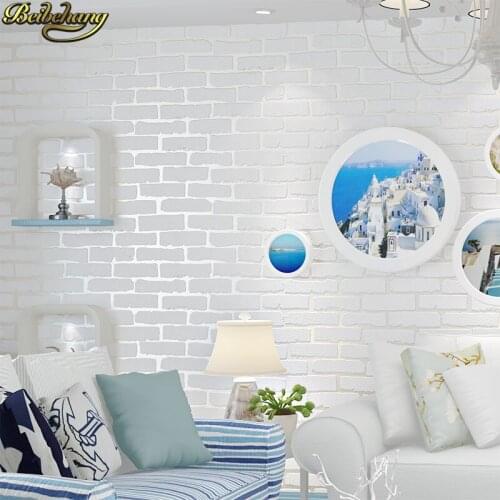 Beibehang Chinese vintage blue brick stone pattern wallpaper roll wall papers home decor papel de parede 3D White TV background