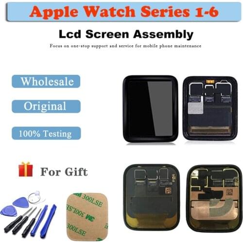 For Apple Watch Series 2 LCD Display Touch Screen Digitizer 38mm/42mm Pantalla Replacement For iwatch S1-S5 LCD+Tempered Glass