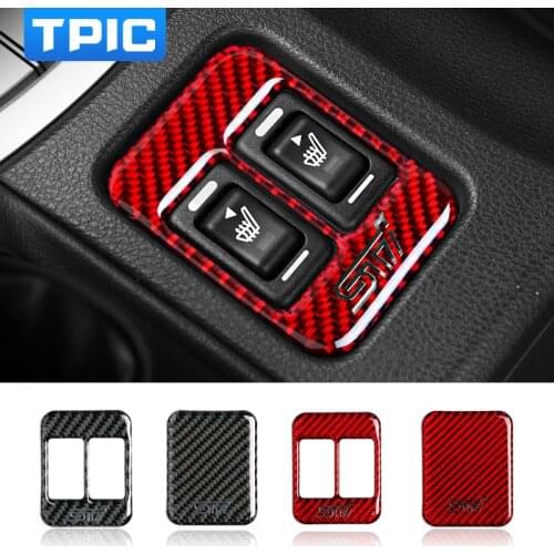 For Subaru BRZ Toyota 86 2013-2019 Car Modification Carbon Fiber Seat Heating Button Car Stickers and Decals TRD STI Trim Cover