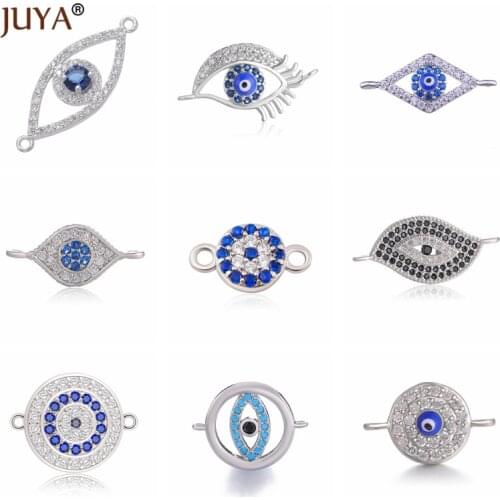 Juya Fashion Jewelry Making Supplies 10 Types of Greek Eye/Turkish Eye/Evil Eye Charms Connectors For Jewelry DIY Craft
