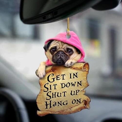 Brown Cartoon Pattern Cute Dog Car Hanging Ornament For Auto Home Decoration Auto Hanging Pendants Wind Chimes Decorations