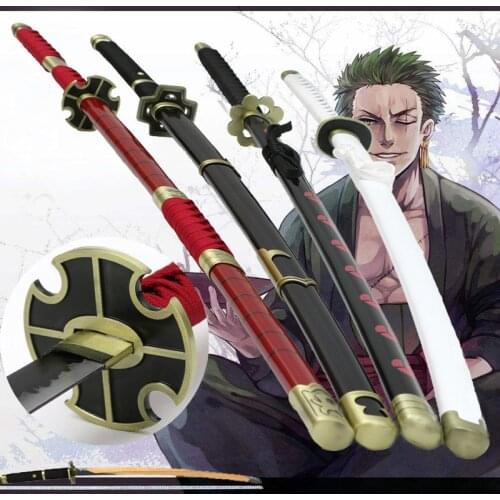 Cosplay OP Roronoa Zoro Three-knife Ghost Cut Ver Superb Qiu Shui Katana Role Playing Sauron Weapon Sword 104cm Wood Prop
