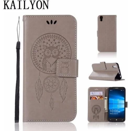 For Alcatel Idol 4 Idol4 6055B 6055H 6055I 6055K Leather Cover For Alcatel Idol 4 5.2" Case Flip Stand Pattern Owl Phone CASE