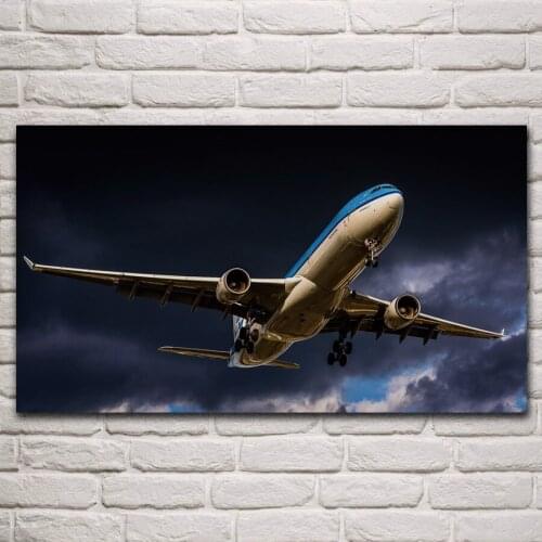 Cool a330 airbus airliner aircraft dutch airlines living room decoration home wall art decor canvas fabric posters KM985