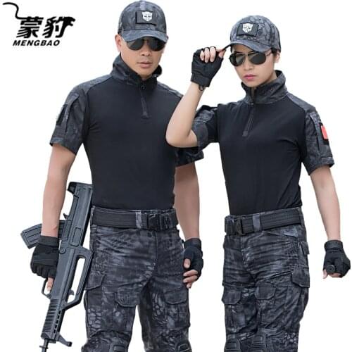 Summer Military Uniform Tactical Suit Men Female Combat Shirt Pants Knee Pads Airsoft Hiking Hunting Clothes Tactico Clothing