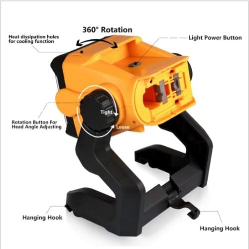 Power Tool 18V 20V Li-ion Battery Supply LED working light lamp For Ryobi For Makita For B&D For DeWalt Freeshipping Newest