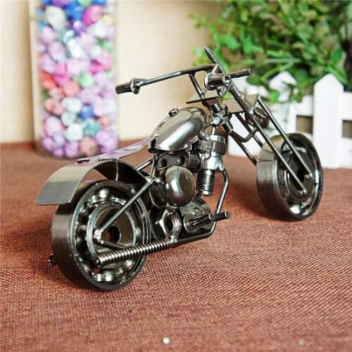 Manual metal metal ring iron decoration process elegant arc with motorcycle pen cylinder metal ring statue placed