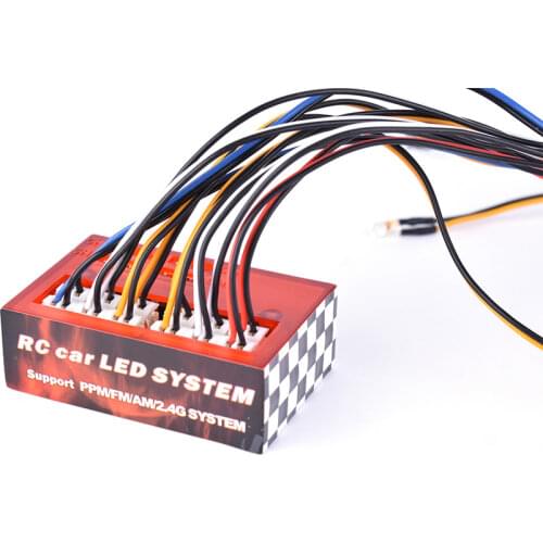 AUSTAR AX-003 Multi-function Ultra Bright LED Lamp Light System Kit for 1/10 1/8 RC Car HSP TAMIYA CC01 Axial SCX10 D90