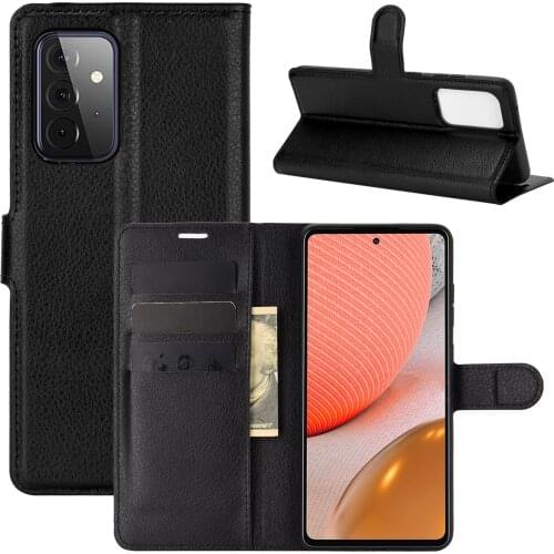 Fashion Wallet PU Leather Case Cover For Samsung Galaxy A72 5G Flip Protective Phone Back Shell With Card Holders