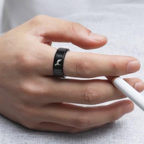 MOREDEAR 8mm Titanium Dogo Dog Ring For Men and Women