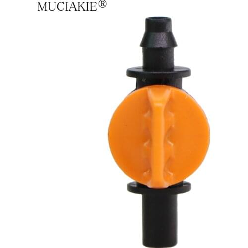 MUCIAKIE 100PCS Garden 6mm To 1/4 Inch Mini Water Flow Control Valve 4/7mm Drip Irrigation Hose Watering Nozzle Switch Coupling