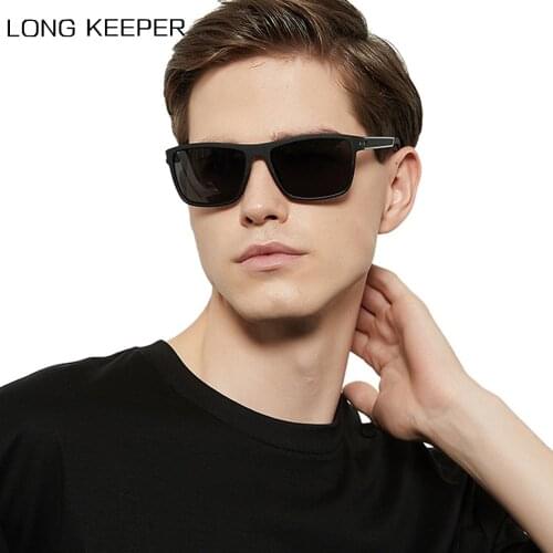 LongKeeper 2020 Luxury Retro Sunglasses Men Mirror Square Driving Glasses Shades for Male Vintage Black Fishing Eyeware Oculos