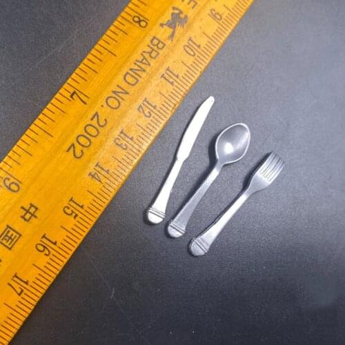 1/6 Scale Mini Knife Fork Spoon Set Models for 12''Body Scene Accessories