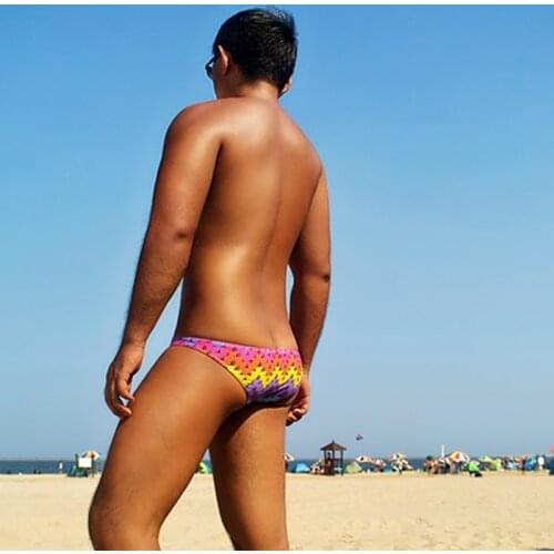 Tight low waist sexy swimwear new men swimming shorts gay bikini beach shorts swim trunks different penis pouch size swimsuits