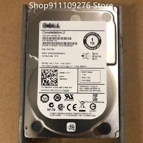 Original HDD for DELL / Seagate ST91000640SS 2.5 inches SAS 6 Gbps 1 TB RPM 7.2K