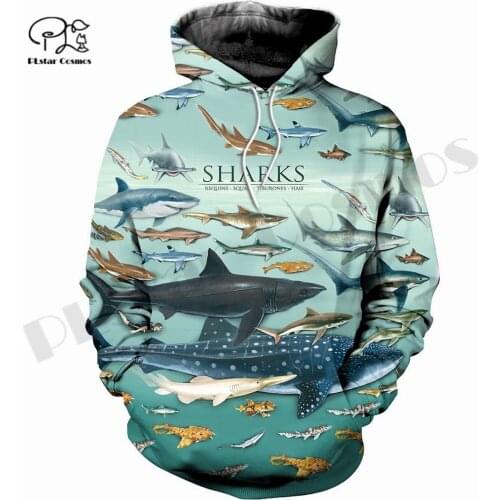 PLstar Cosmos 3DPrint Newest Ocean Shark Sea Unique Funny Men/Women Cozy Hrajuku Casual Streetwear Hoodies/Zip/Sweatshirt O-12