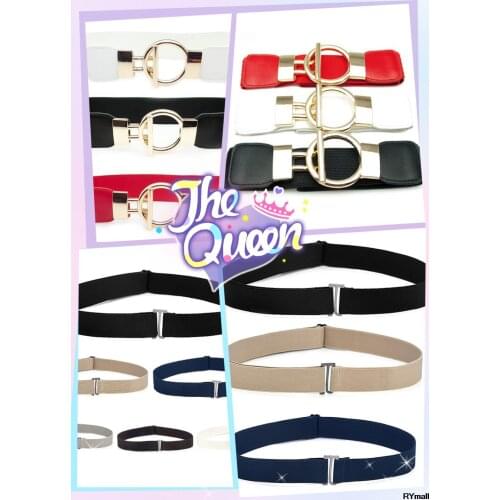 3 colors Women Buckle Waistband Wide Elastic Stretch Waist Belt For Women Dress Fashion Stretch women belts