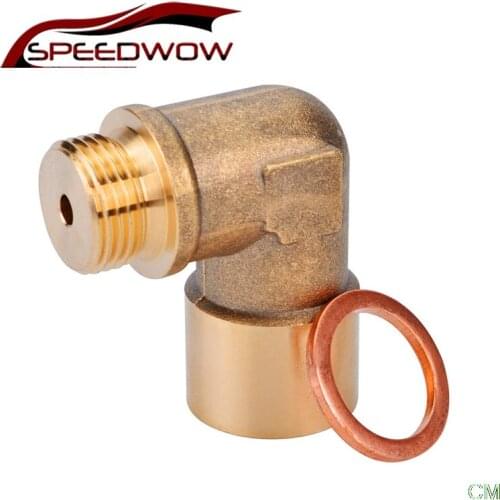 SPEEDWOW M18 x1.5 Oxygen Sensor Lambda Extender Spacer Exhaust 90degree Lambda O2 Oxygen Sensor Extender Spacer