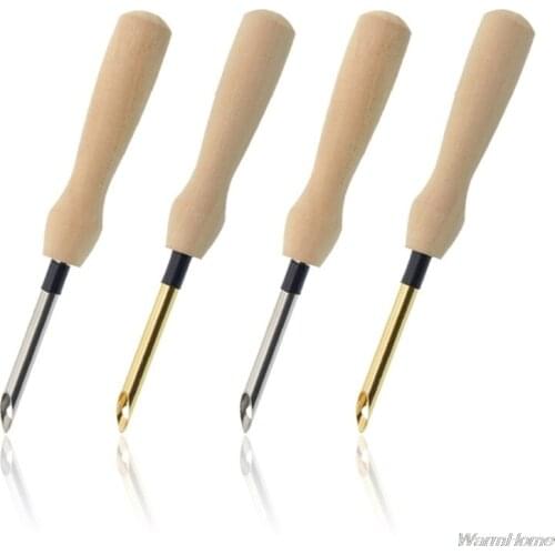 Knitting Embroidery Pen Weaving Felting Craft Punch Needle Threader Wooden Handle DIY Tool F17 21 Dropshipping