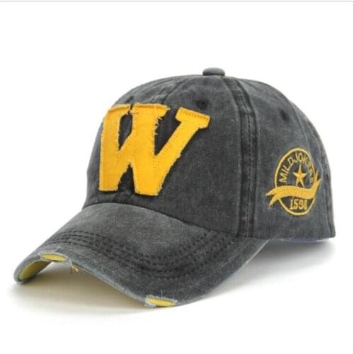 Seioum Cotton Embroidery Letter W Baseball Cap Snapback Caps Bone casquette Hat Distressed Wearing Fitted Hat For Men Custom Hat