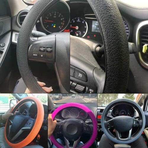 Car Styling Car Silicone Steering Wheel Glove Cover Multi Color Skin Soft For Lada Mazda Toyota Honda Ford Interior Accessory