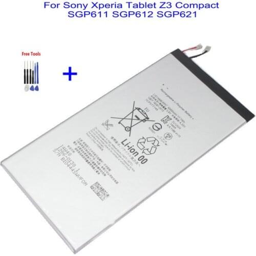 Ciszean 1x 4500mAh Replacement Battery For Sony Xperia Tablet Z3 Compact LIS1569ERPC SGP611 SGP612 SGP621 batteries + Tools