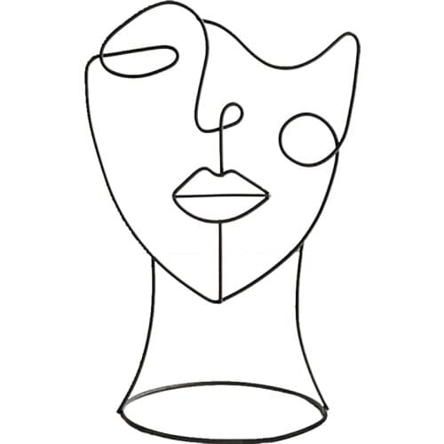 Nordic Style Wrought Iron Art Abstract Character Sculpture Decor Modern Art Statue Decoration Handmade Figurines Home Decor