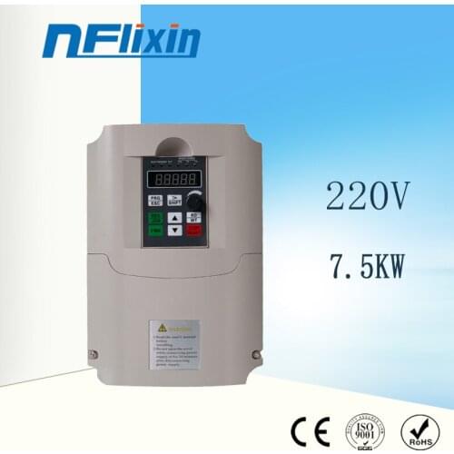 VFD Inverter 7.5KW(10HP) Frequency Converter 3P-220V Output CNC Spindle motor speed Control VFD Converter